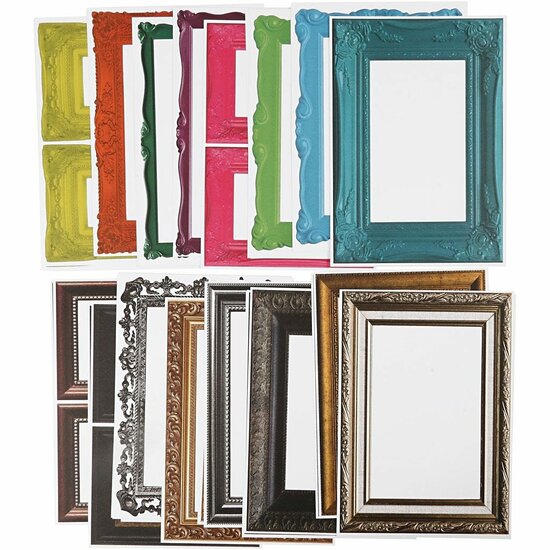 Lijsten - Kartonnen Lijsten - DIY Creatieve Lijsten - Metallic Kleuren - Sterke Kleuren - Karton - Hobbymateriaal - 26,2x18,5 cm - 64 Vellen