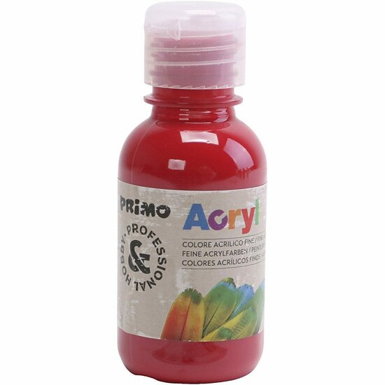 Acrylverf - Rode Verf - Luxe Acrylverf Rood - Acrylaatverf - Acrylic paint - Donkerrode Hobbyverf - Knutselen en Verven - Sneldrogende Verf - 125ml
