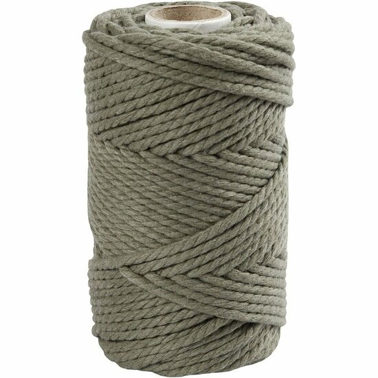 Macramé Koord Mosgroen - Driedraads Macramé Garen - DIY Wanddecoratie, Home Styling & Handgemaakte Macramé Creaties - 55 m x 4 mm - Extra Sterk & Duurzaam