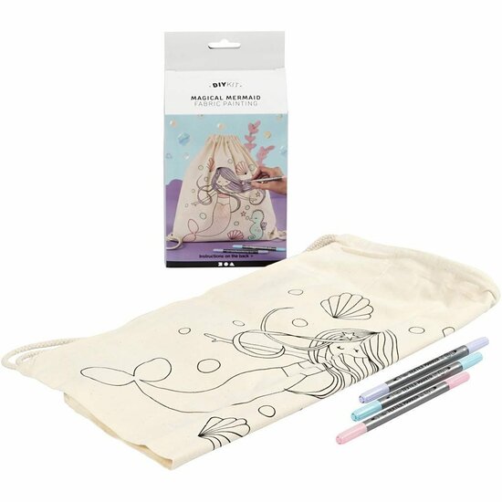 Magische Zeemeermin - Creatieve Set - Zeemeermin Tas Kleur Set - Kleur Je Eigen Tas - DIY Kleurset - Tassen Decoreren - Creatief voor Kinderen - 1 Set