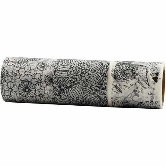 Masking Tape - Creatieve Tape - DIY Tape - Zwart Patroon Tape - Kleurbare Masking Tape - Grote Tape voor Projecten - 50 mm - 3x5 Meter