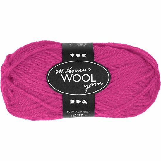 Melbourne garen, neon roze, L: 92 m, 50 gr/ 1 bol