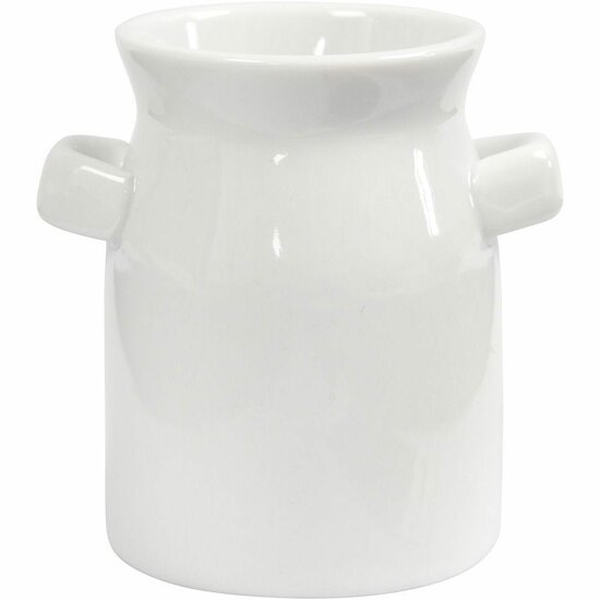 Melkkan Wit Keramiek - Klassiek Rustiek Servies - Ideaal voor Tafeldecoratie, Koffie & Thee Serveren - Hoogwaardige Glazuur Afwerking - 7,5 cm