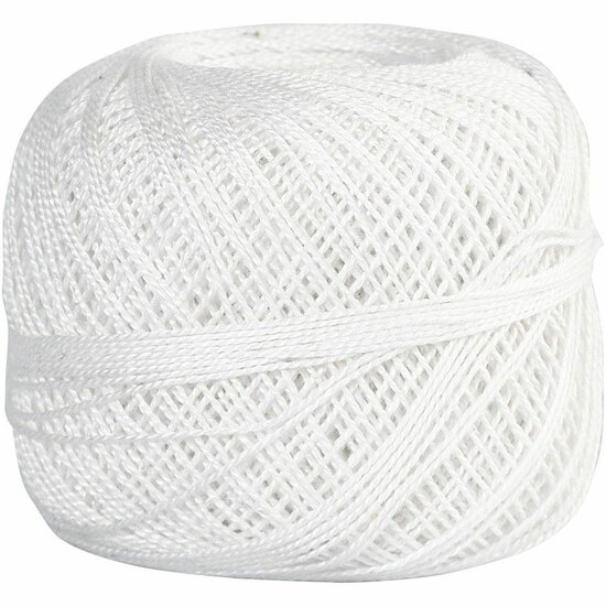 Katoengaren Wit - Mercerised - DIY Haken/Breien - 20 Gr - Zacht Katoen Garen - Voor Creatieve Projecten