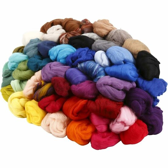 Merino Wol - Wol Assortiment - Merino Kwaliteitswol - DIY Vilt- en Spinprojecten - Wol uit Zuid-Afrika en Australië - Creatieve Wol - 28 Micron - 40x10 Gr