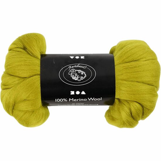 Merino wol - 21 micron - Lemon - Vilten - Spinnen - Zachte wol - Australische wol - 100 gr - Zacht - Geschikt voor vilten en spinnen