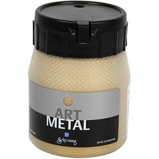 Metallic Verf - Schjerning Art Metal - Licht Goud - Snel Droog Glanzend DIY Verf - 250 ml - Geschikt voor decoraties op hout, metaal, glas en canvas - Eenvoudig aan te brengen en duurzaam.