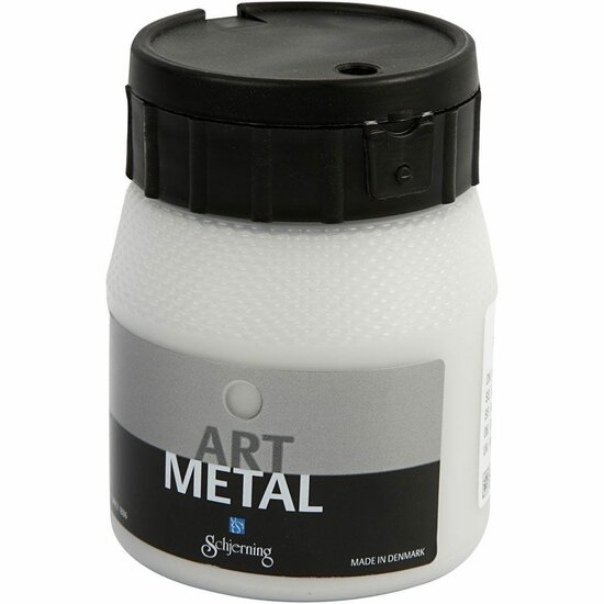 Metallic Verf - Acrylverf Metallic Zilver - Metaalverf - Zilverkleurige Metallic Hobbyverf - Glansverf - Shimmerverf - Schjerning Art Metal - 250ml