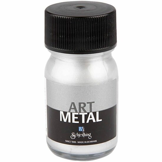 Metallic Verf - Acrylverf Metallic Zilver - Metaalverf - Zilverkleurige Metallic Hobbyverf - Glansverf - Shimmerverf - Art Metal - 30ml