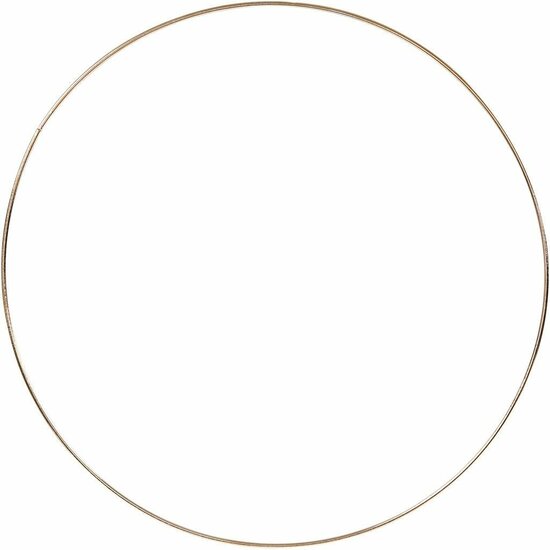 Metalen draadring, goud, d 30 cm, dikte 3 mm, 1 stuk