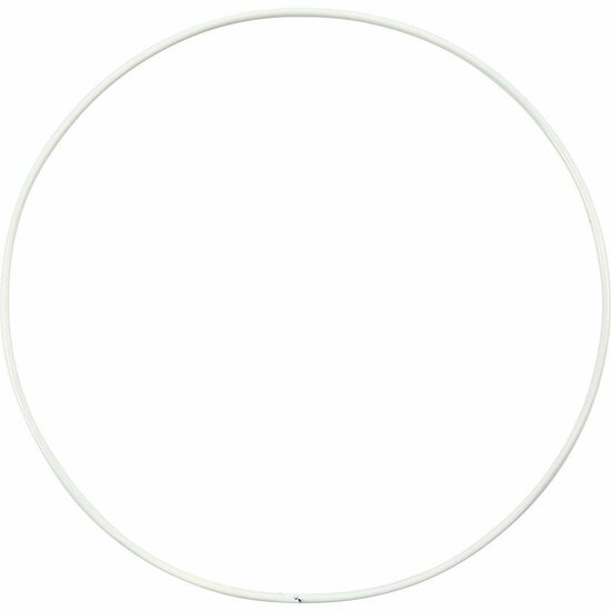 Ringen - Metalen Draadringen - DIY Decoratie Object - Hobby Bloemenkrans Ringen - Diameter 15cm - Dikte 2mm - Kleur Wit - Set Van 10 Stuks