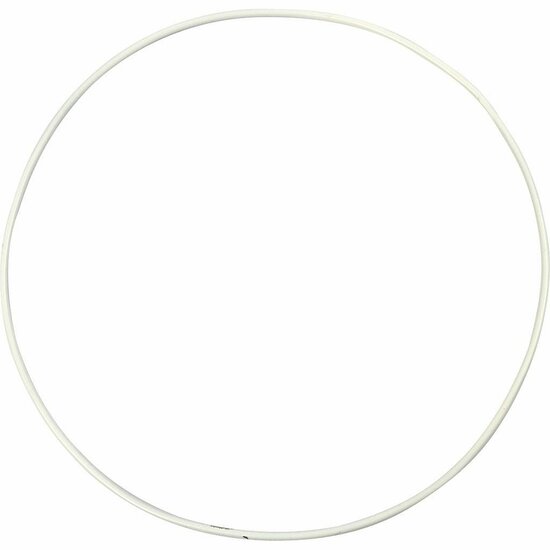 Metalen Ringen - Bloemenkrans Ring - 20cm Diameter - 3mm Dikte - 5 Stuks - Wit Metaal