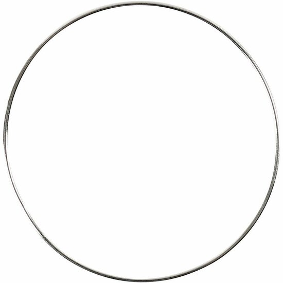 Metalen Draadring - Zilverkleurige Ring - DIY Decoratieve Ring Voor Creaties - Hobby Hangdecoraties - Diameter 7cm - Dikte 1,5mm - Set Van 10 Stuks