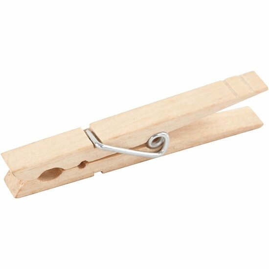 Mini Knijpers Hout - Houten Mini Wasknijpers - Ideaal voor DIY Decoratie, Scrapbooking, Foto’s Ophangen & Knutselprojecten - Duurzaam & Stevig - 80 mm x 10 mm - 150 Stuks