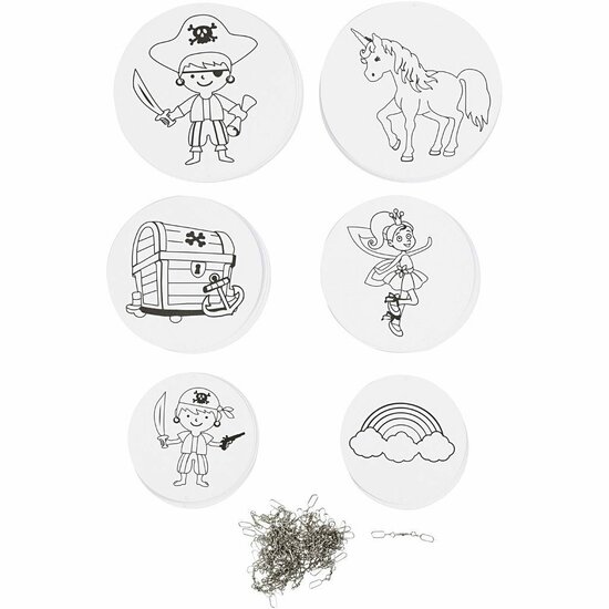 Mobiel Piraten en Eenhoorns - Kartonnen Mobiel Set - DIY Kinder Mobiel - Creatieve Hangdecoratie - Mobiel Maken Kit - 12/15/18 cm - 20 Sets