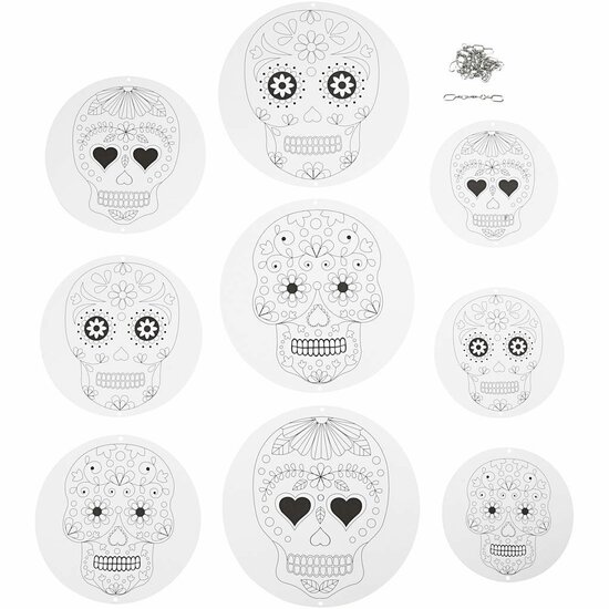 Mobielen met motief, wit, d 12+15+18 cm, 300 gr, 3 set