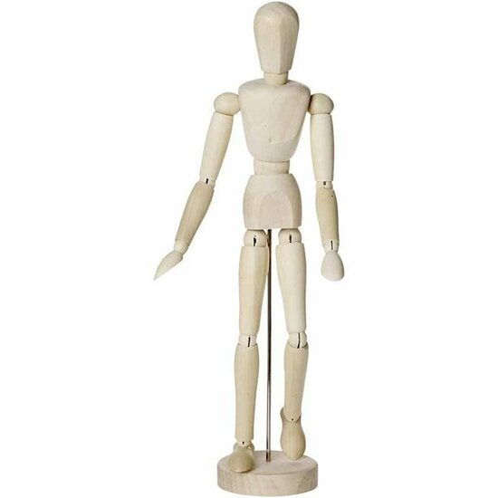 Model - Houten Mannequin - Tekenmodel Voor Hobby - DIY Creatief Model - Houten Pop Voor Tekenen - Hoogte 30cm - 1 Stuk