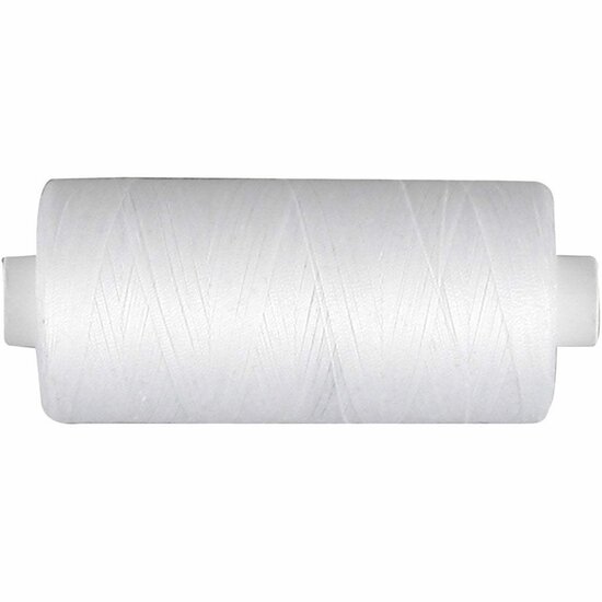Naaigaren - Witte Katoenen Garen - 100% Natuurlijke Katoen - DIY Naaiprojecten - Decoratieve Naaidraden - 1000m Op Rol - Voor Hobby en Decoratie