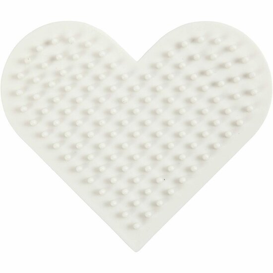 NABBI BioBeads Grondplaat Strijkkralen - Onderplaat - Strijkkralenvormen - Strijkkralenbord - Kralen Ontwerpplaat - Klein Hart - 7x8,5 cm - 1 Stuk