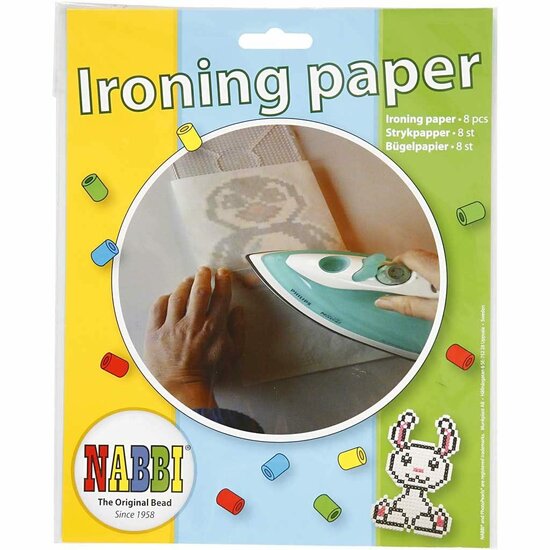 Nabbi Strijkpapier - Papier Voor Strijkkralen - Helder Transparant Strijkpapier - Voor DIY Kralenprojecten - Afmetingen 16x16cm - Set van 8 Vellen