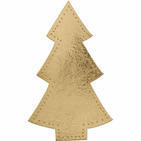 Kerstboom, goud, H: 18 cm, B: 11 cm, 350 gr, 4 stuk