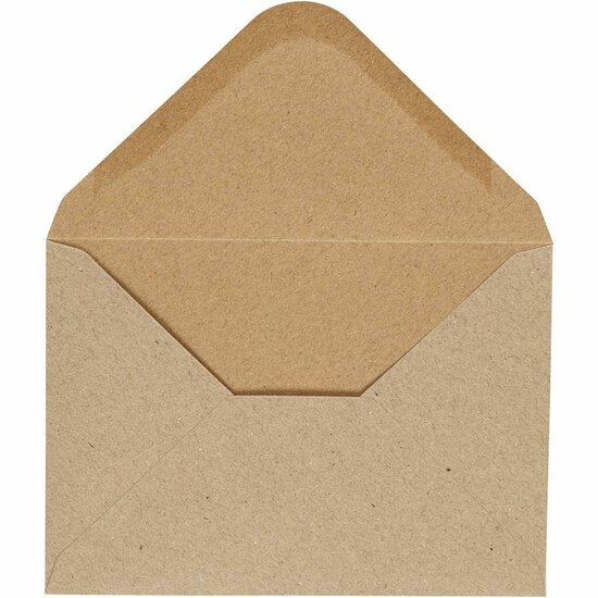 Enveloppen - Kraft Bruin - Naturel Enveloppen - Papieren Enveloppen - A6 Formaat - 11,5x16cm - 110 Gram Papier - Hobby Papier - Cadeauverpakking - Happy Moments - 10 Stuks