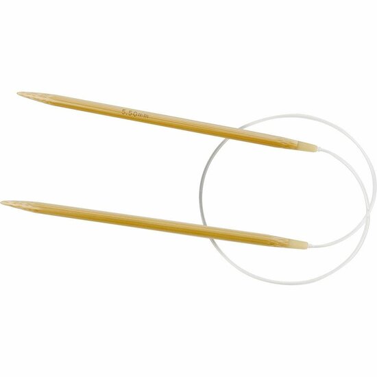Rondbreinaalden - Bamboe Breinaalden - Breinaald met Kabel - Circular Knitting Needle - Breinaald 5,5 mm - Rondbreinaald 60 cm - 1 Set