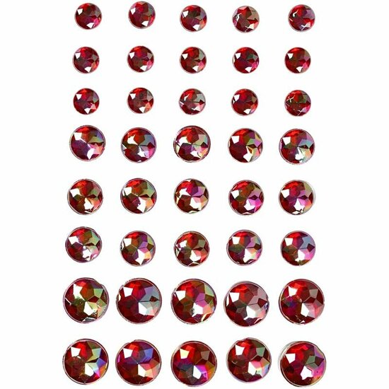Vivi Gade Strikken - Rode Glitter Strikken - Zelfklevende Papier Strikken Voor Decoratie - 31x85 mm - 4 Stuks
