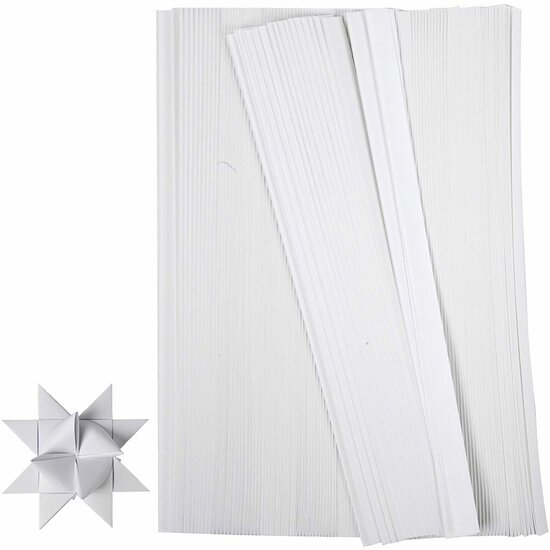 Witte Vlechtstroken - 45 cm Lang - 15 mm Breed - 500 Stuks - Voor Stervouwen en Knutselen