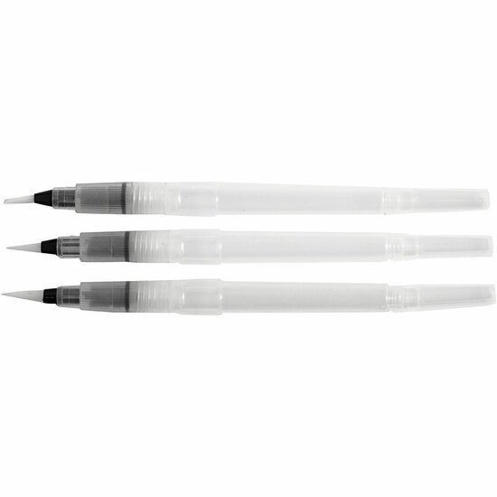 Watertank Penselen Set van 3 (S, M, L) - Perfect voor Aquarelverf en Creatieve Projecten - 10 m