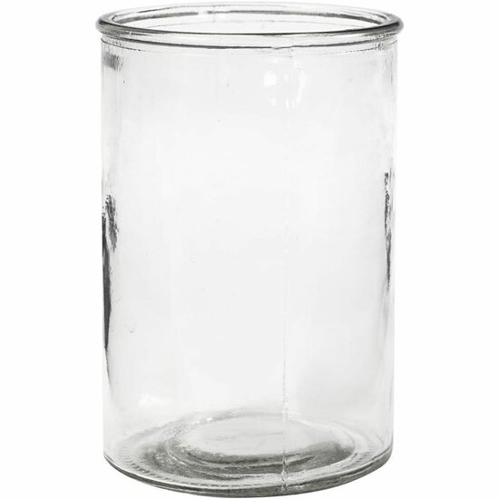 Waxinelicht Glazen Houder - Cilindrisch Waxinelichtglas - Transparant Glas voor Kaarsdecoratie - Geschikt voor DIY Versiering - 14,5 cm Hoog - 10 cm Diameter - 6 Stuks
