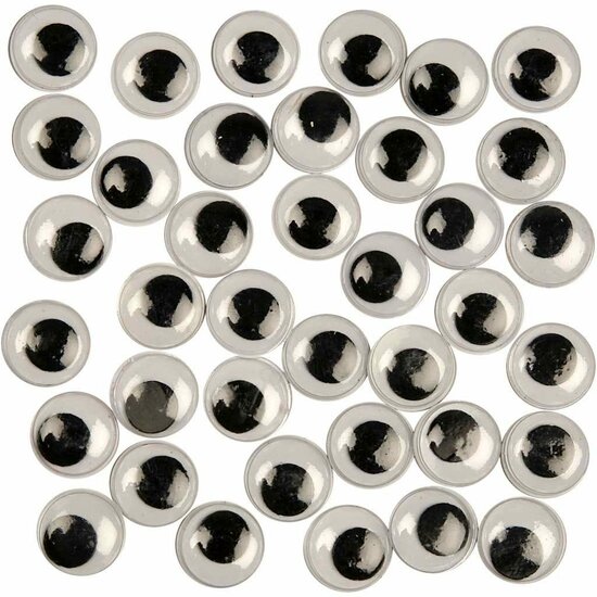Wiebelogen - Bewegende Ogen Voor Knutselen - Zwart-Witte Wiebelogen Voor Decoratie - Diameter 10 mm - 2x1000 Stuks