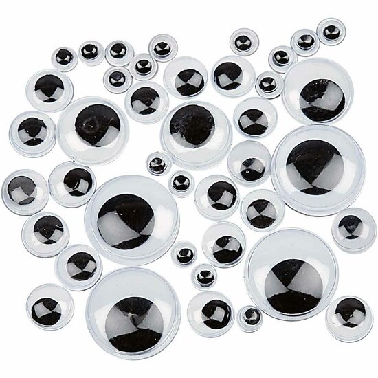 Wiebelogen - Hobby Wiebelogen - Knutselogen - Voor Creatieve Projecten - Diverse Groottes (4-20 mm) - DIY Ogen Voor Figuren - Voor Kinderkunst - Set van 1100 Stuks