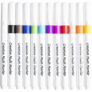 Acrylstiften - Acrylmarkers - Verfstiften - Multi Stiften - Waterbasis Stiften - Tekenstiften - Stiften Steen Papier Canvas Glas Porselein Plastic Hout Karton Metaal - 4mm - 12 Stuks
