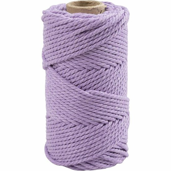Macramé koord - paars - L: 55 m - d 4 mm - 330 gr