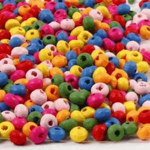 Houten Kralen - Mix van Diverse Kleuren - Houten Kralen voor Sieraden Maken - Diameter 4 mm - Gatgrootte 1-1,5 mm - Ideaal voor DIY en Hobbyprojecten - 300g