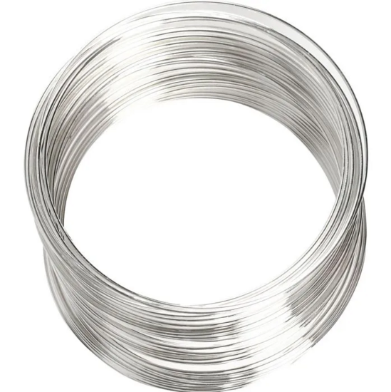 Memory Wire - Verzilverd Draad - DIY Armbanden Draad - Hobby Memory Wire - Dikte 0,8mm - Diameter 6cm - Voor Creatieve Sieraden - 60 Slagen - 1 Stuk