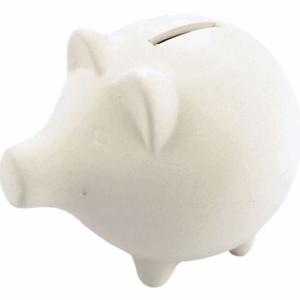 Spaarvarken - Spaarpot Kinderen - Geld Spaarpot - Besparingsvarken - Porseleinen Varken - Cadeau Spaarvarken - Wit Varken - Decoratief Varken - 11x14 cm - 10 Stuks - 1 Karton