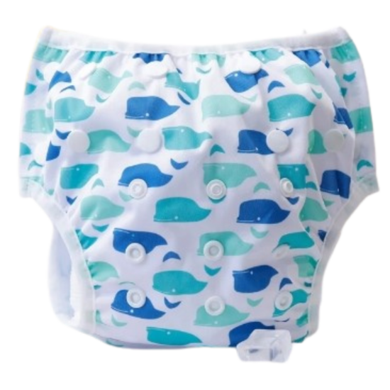 Wasbare Luier - Zwemluier - Baby - Nachtluier - 0 tot 2 jaar - 4,5 tot 18 kilo - Blauw Walvis