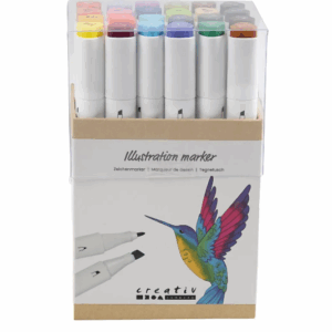 Tekenstift, extra kleuren, lijndikte 1+8 mm, 24 stuk/ 1 doos