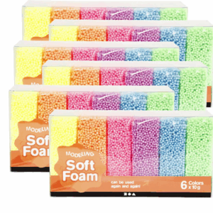 Soft Foam - Niet Drogend - Diverse Kleuren - DIY, Kleien, Spelen - Soft Foam - 6 stuks