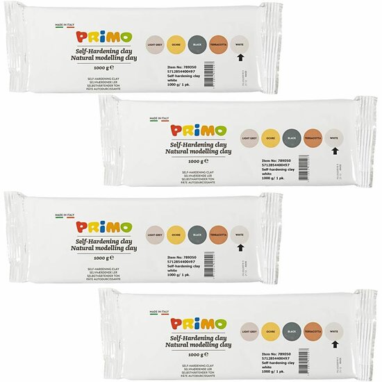 Zelfhardende Klei, wit, 4x1000gr