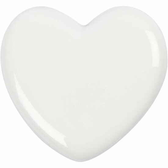 Wit Massief Glazen Hart - DIY Glazen Hartjes voor Decoratie - Witte Harten Set - Creatieve Glazen Harten Decoratie - Afmetingen 6,5x6,5 cm - 20 Stuks