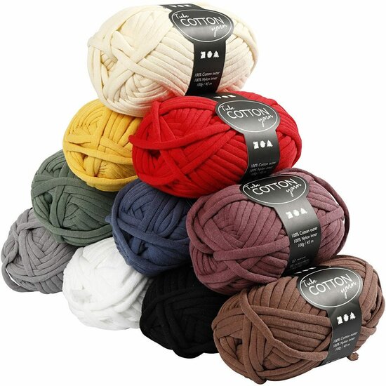 Textielgaren - DIY Breigaren - Hobby Garen - Handwerkgaren - Creatief Macramé Garen - Diverse Kleuren - Voor Mode & Knutselen - Stevig & Duurzaam - 45m - 10x100gr