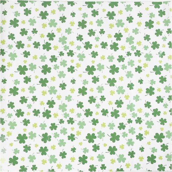Inpakpapier, Groene klaver, B: 50 cm, 80 gr, 1x100m