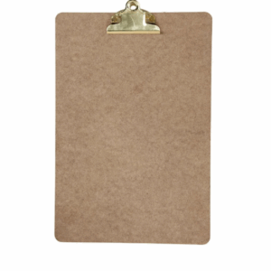 Klembord- Bord Met Papierklem - Houten Bord Met Koperen Klem - Poster Bord Met Klem - A4 - Afm. 23x34x0,3cm - 1 stuk