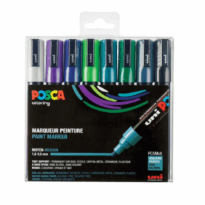 Universele Stift - Koele Kleuren - Kleuren, Tekenen, Textiel, Papier, Keramiek - 2,5mm - Posca - 8 stuks
