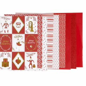 Design papierblok, rood, wit, afm 21x30 cm, 120+128 gr, 24 vel