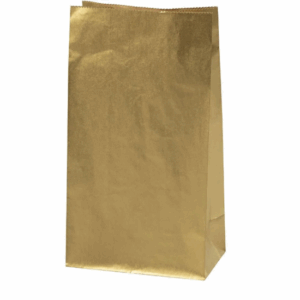 Papieren zakken, goud, H: 27 cm, afm 9x15 cm, 50 gr, 100 stuk/ 1 doos