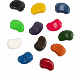 Krijtjes, diverse kleuren, Bonen, L: 25 mm, dikte 15 mm, 4x12 stuk/ 1 doos